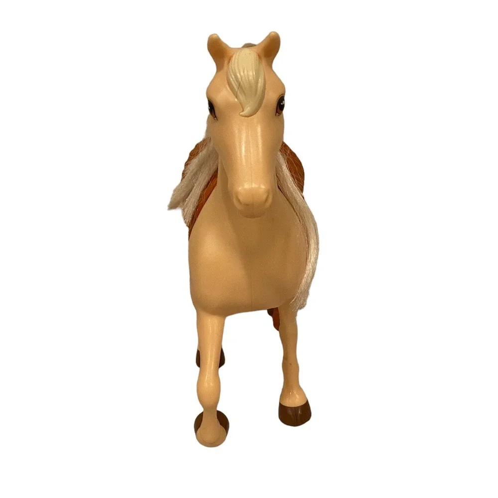 Barbie Blonde Riding Horse‎ w/Brown Saddle